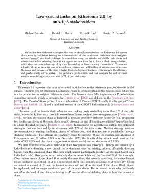 Low-Cost Attacks on Ethereum 2.0 by Sub-1/3 Stakeholders